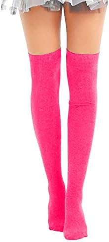Style Lockers® New Ladies Girls Over The Knee Long Casual Plain Stiped Microfiber Socks Assorted Colours - Women Thigh High Socks UK Size 4-6