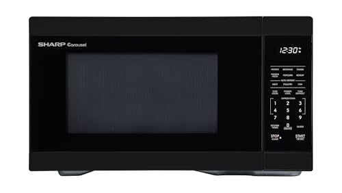 SHARP Countertop Microwave Oven with Removable 12.4' Carousel Turntable, 1000 Watt, 1.1 Cubic Feet, Black