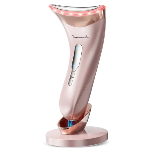 Appareil Massage Visage Anti Rides: Masseur Facial Double Menton de Beauté Electrique avec Lifting EMS Massage Thermique à 45℃ - 3 Modes LED Appareil de...