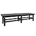 TECSPACE 70 Inches Aluminum Outdoor Weatherproof Bench Backless, 550 LBS Bearing Capacity Garden Porch Bench, Vertical Panel Design, Black