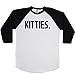 Kitties. Unisex Baseball Long Sleeve Tee White-Black X-Large