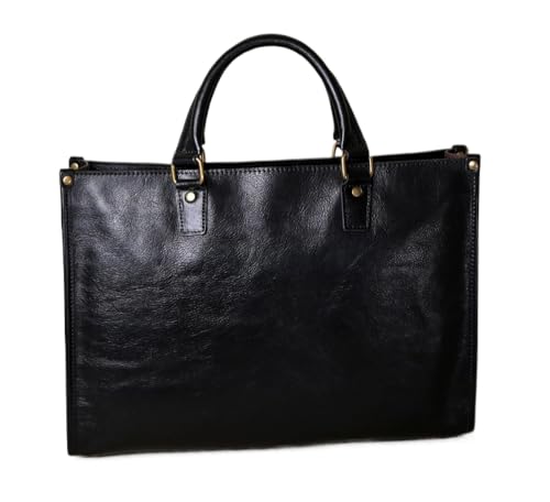 First-layer Cowhide Horse Leather Briefcase