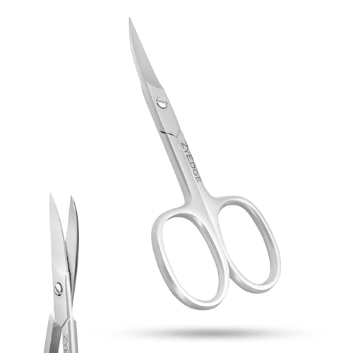 ZyEdge Curved Nail Scissors for Women & Men â€“ Stainless Steel 3.5 Inch Manicure Pedicure Scissors for Toenail, Fingernail, Nose Hair, Mustache, Eyebrow and Eyelash