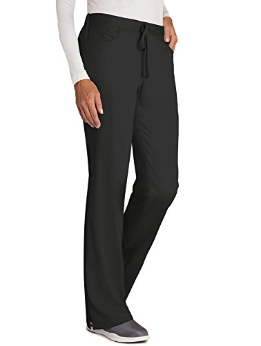 Grey's Anatomy Women's Plus-Size Elastic Back 5 Pocket Drawstring Scrub Pant, Black, 3X-Large