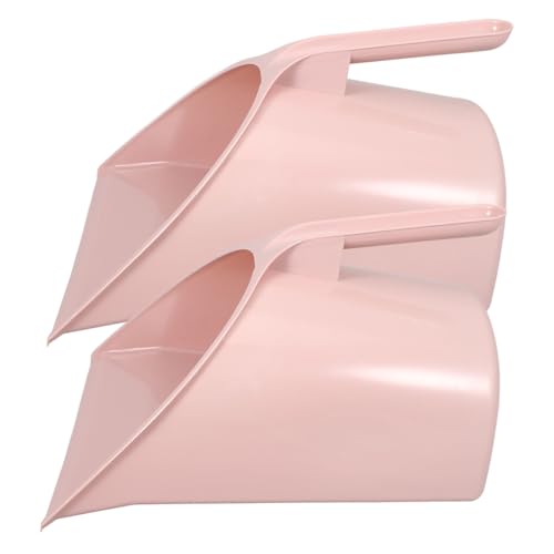 PRETYZOOM Ergonomic Handheld Dustpan Pink Long Handle Dust Pan Only for Room Office Portable Trash Shovel
