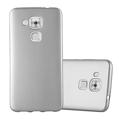 Cadorabo Custodia per Huawei NOVA PLUS in ARGENTO METALLICO - Morbida Cover Protettiva Sottile di Silicone TPU con Bordo Protezione - Ultra Slim Case Antiurto Gel Back Bumper Guscio
