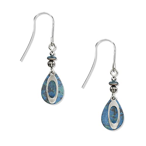 Silver Forest Earrings - silver open oval on teardrop