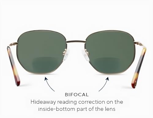 Image of Peepers by PeeperSpecs Positano Bifocal Sunglasses Aviator, Black, 1.50 + 1.5