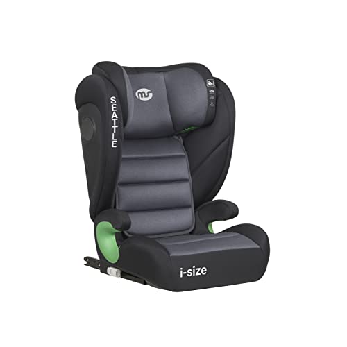 ms 1884 - Silla De Coche Isize Seattle Grupo 2/3 Isofix - Sps Plus - 10 posiciones de cabezal - 100 a 150cm altura - Convertible en Alzador, Gris Oscuro