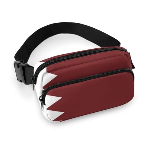 Qatar Flag Funny Crossbody Fanny Pack Fashion Waist Bag Casual Belt Bag for Women Men Travel Running