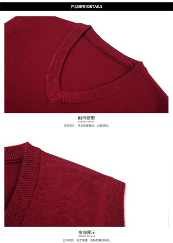 Men's Thickened Wool Vest Winter Sleeveless Sweater Solid Color Business Casual Warm Sweater Vest2