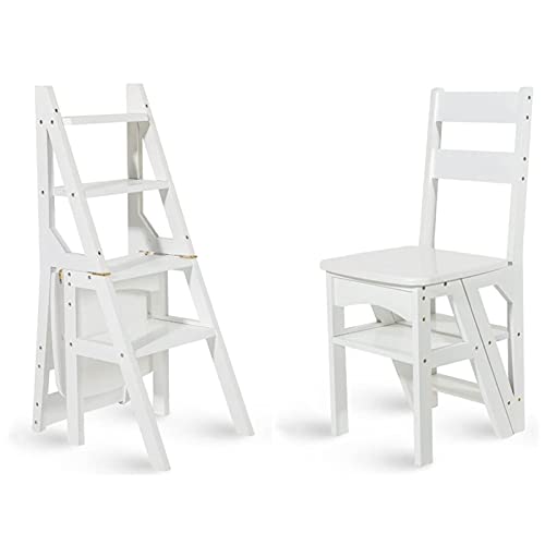 FALIYORS Wooden Step Stool Kids Stool 3 Step Folding Stool, Portable Wooden Stepladder, Foot Stools Ladder for Kids & Adults Maximum Load Bed Step Stools for High Beds 150kg