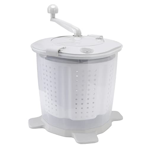 Portable Hand Crank Manual Washing Machine, Non Electric, Nordic Grey, for Dormitory Apartment Camping