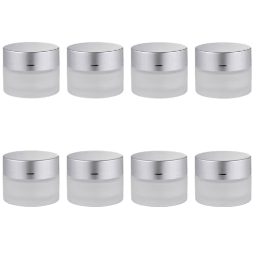 NOLITOY 8 Piezas botella de crema bomba dispensadores de crema recargable dispensador de crema envase tapa mason jars dosificador frasco de vidrio pequeño tarro de crema pequeño Silver