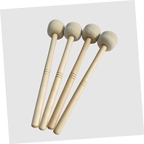 Baqueta para caja Hemoton con punta de fieltro de lana y mango de madera de arce, accesorio duradero para batería y percusión miniatura 6