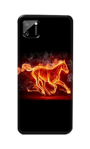 Image of PRINTFIDAA Plastic Printed Hard Back Cover Case For Realme C11 2020 Back Cover (Fiery Horse) -112, Multi