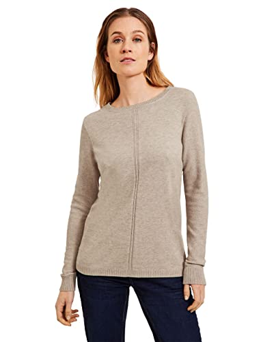 CECIL Damen B302220 Strickpullover, Almond beige Melange, XS