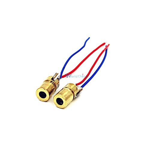 10PCS 650nm 6mm 3V 5mW Laser Dot Diode Module Head Red Copper Mini Pointer