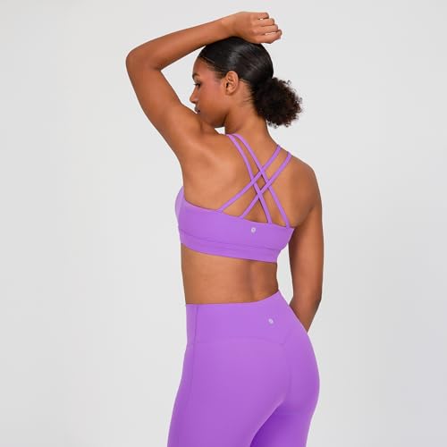 Image of YITTY Active Women's Ultraluxe Strappy Medium Impact Bra, Athleisure, 4-Way-Stretch