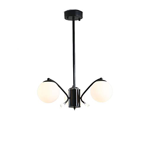 Suspension nordique noire pour table à manger et éclairage chaleureux du salon