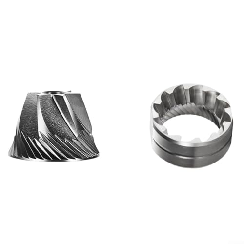 Volakebeing Pieza de repuesto para molinillo de café cónico, acero inoxidable para molienda gruesa fina a media, 17 x 38 mm, compatible con 5, 6, 7 núcleos (6 núcleos)