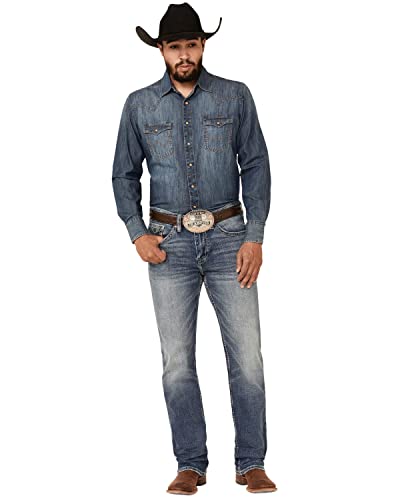 Cody James Men's Core Buster Wash Jackson Slim Straight Stretch Denim Jeans Blue 31W x 36L US
