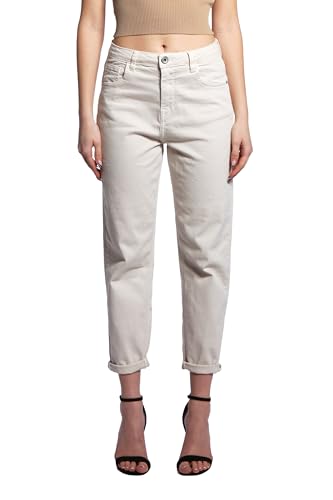 JOPHY & CO. Pantalón de mujer con cinco bolsillos, de algodón elástico (cód. 1372), beige, L