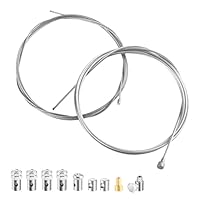 2er Set Universal Kabelreparatursatz,Motorrad Notgaskabel Gaszug Reparatursatz Kupplungszug Universal Seilzug mit 9 Nippel Motorrad für Mofa Moped Fahrrad Roller