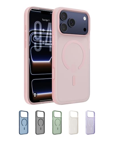 Belkin SheerForce Grip Coque iPhone 17 Pro Max, Coque de Protection Compatible MagSafe, Design Fin, Protection avec Rainures Antidérapantes, Magnétique et Anti-Impacts- Rose