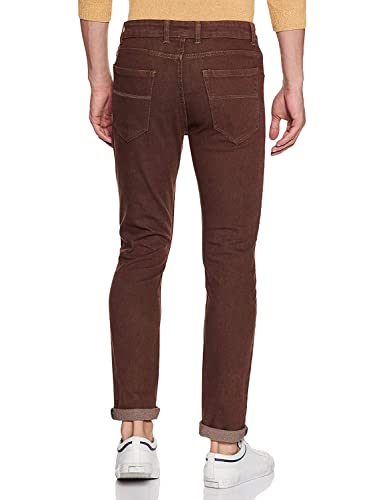 Image of Men's Brown Slim Fit Denim Jeans Stretchable