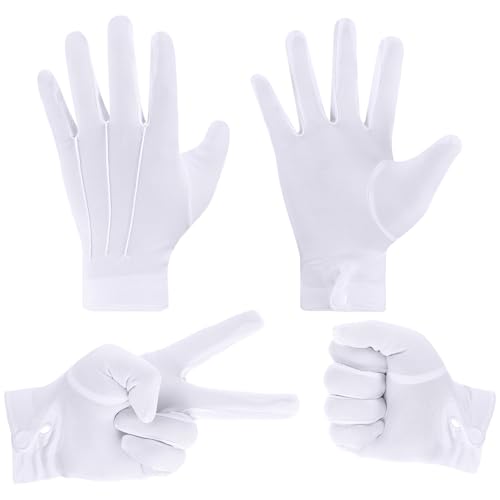 Shappy Formal Gloves for Men Women Uniform Parade Costume Cotton Gloves for Guard Tuxedo Jewelry Inspection