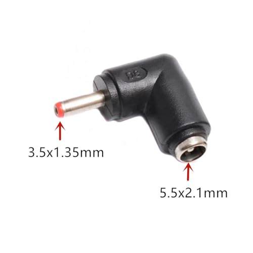 Pack de 5 adaptadores conector DC ángulo 90° 3.5x1.35mm macho a 5.5x2.1mm hembra miniatura 2