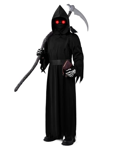 Disfraz Halloween Segador para Niños con Ojos Luminosos miniatura 4