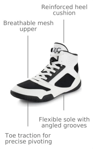 Image of ZVC Wrestling Shoes Men Boxing Shoes for Fighting Shoes Powerlifting Bodybuilding Boots Footwear