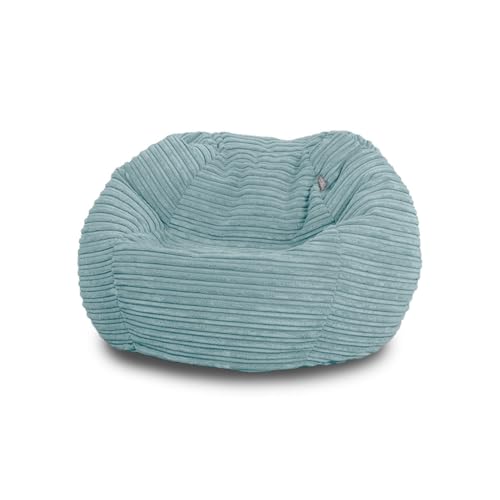 Bags of Beans Corduroy Kids Bean Bag Chair with Filling Included - Lightweight Comfortable Beanbag Seat - Machine Washable Childrens Beanbag Furniture for Girls & Boys - 67 x 48cm (Sky Blue)