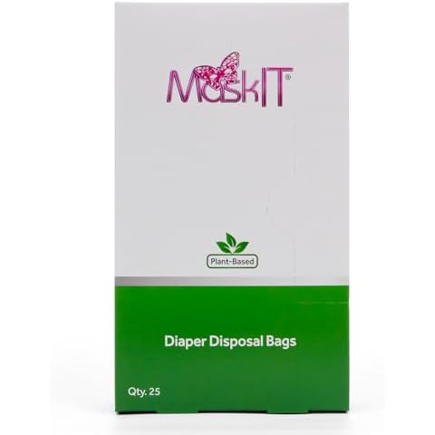 MaskIT Diaper Disposal Bags - Premium Disposable Diaper Bags For All Diaper Sizes At Home Or On the Go (1 box - 25 Bags) Cover