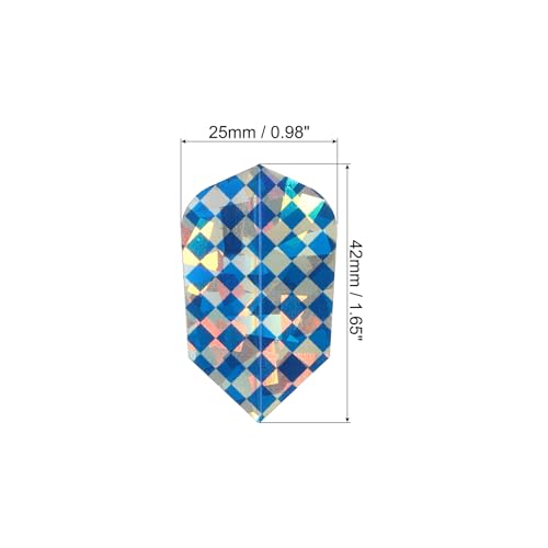 PATIKIL Slim Dart Flights, 5 Pack PET Unique Design Dart Accessories for Steel Tip Dart and Soft Tip Darts Pale Blue Silver Tone - Image 2