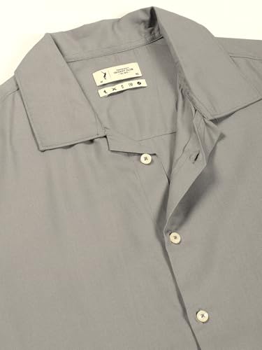 Image of Thomas Scott Men Half Sleeves Camp Collar Oversize Fit Solid Casual Shirt