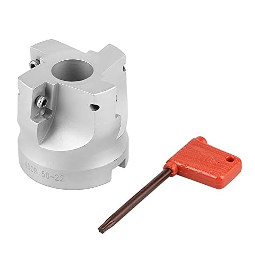 Face Mill Shoulder Cutter BAP400R-50-22-4T 90 Degree Square Shoulder Indexable CNC 4 Flutes Face Mill Shoulder Milling Cutter with Wrench and Box