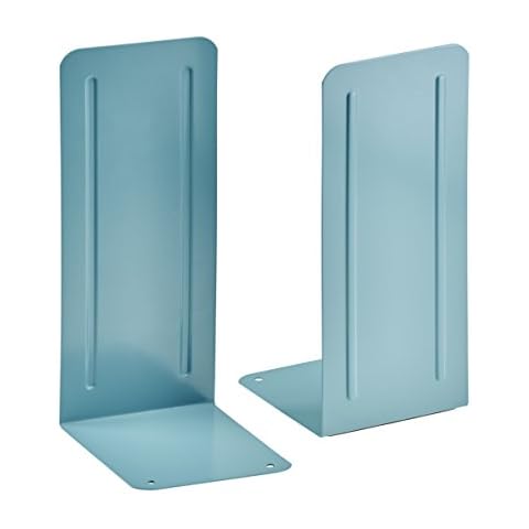 Acrimet Sleek Minimalist Metal Bookends with Non-Slip Base, Modern Decorative Book Holder, Book Shelf Holder for Home Office Organization, 9” Height, Green Color, 1 Pair Cover