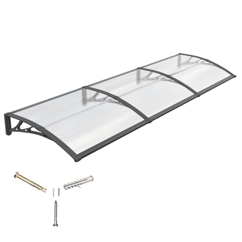 Vordach für Haustür mit Seitenteil,300x100cm Fenstervordach für Türen,Polycarbonat Pultvordach Überdachung für UV-,Regen- und Schneeschutz – Ideal für Veranda, Terrasse und Fenster Vordach für Haustür mit Seitenteil,300x100cm Fenstervordach für Türen,Polycarbonat Pultvordach Überdachung für UV-,Regen- und Schneeschutz – Ideal für Veranda, Terrasse und Fenster