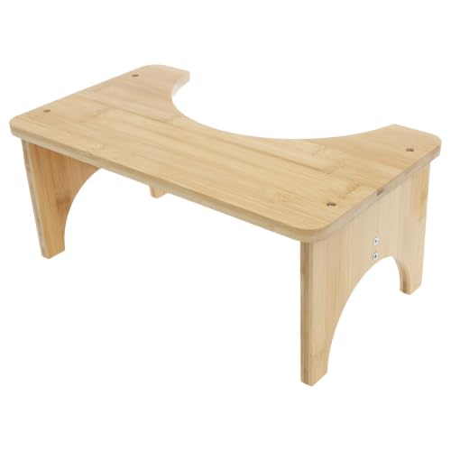 Taburete de madera antideslizante y resistente para elevar los pies en el baño 2