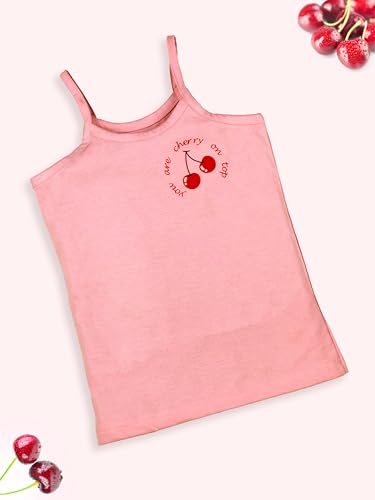 Image of KiddoPanti Girls 100% Cotton Printed Camisoles Tank Top Slips Pack of 3
