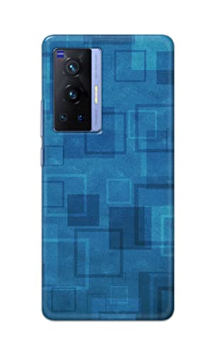 Image of Printed Hard Back Cover Case for Vivo X70 Pro Back Cover (Plain Azure Blue) -702