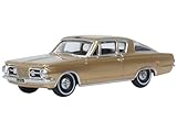 Oxford Diecast 1965 Barracuda Gold Metallic with Black Stripes 1/87 (HO) Scale Diecast Model Car 87PB65001