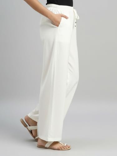 Image of GO COLORS Soft Viscose & Linen Blend Linen Palazzo Full Length for Women| Breathable, Mid Rise