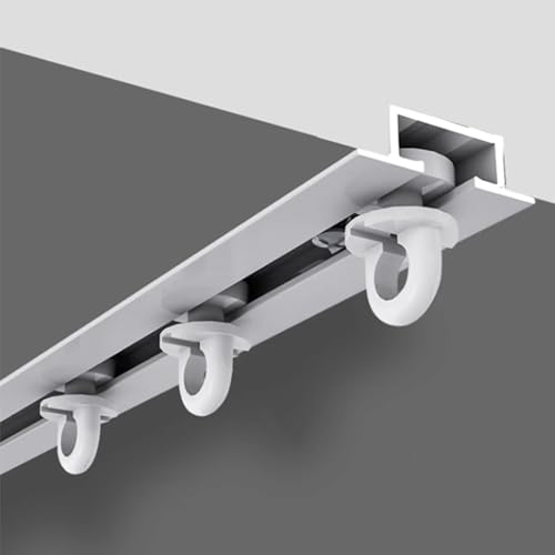 Sistema de aluminio montado en el techo, rieles de techo ocultos blancos de 1016 pies, divisor de habitación ajustable (9,5 m)