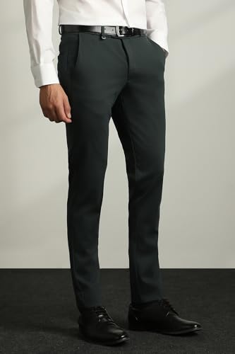 Image of Van Heusen Men Mid Rise Move Labs Knitted Premium Trousers | 360 Degree Stretch| Auto-Flex Waist Band |Wrinkle Free