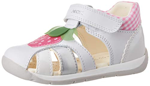 Geox B Each Girl B, Primi Passi Bimba 0-24, Bianco (White), 22 EU