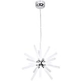Unitary Brand Modern White Acrylic Nature White LED Ice Bar Chandelier with Max 18W Chrome Finish